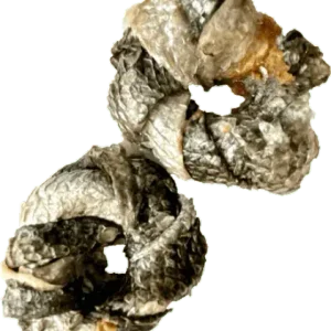 RINGO ZE SKÓRY ŁOSOSIA [6szt] - Gryzaki naturalne